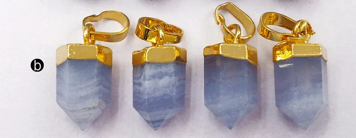 gold WT-P1334 Новинка! Синий Кианит геометрическая форма с металлическим гальваническим покрытием Подвеска для ожерелья Модные женские ювелирные изделия - Окраска металла: gold