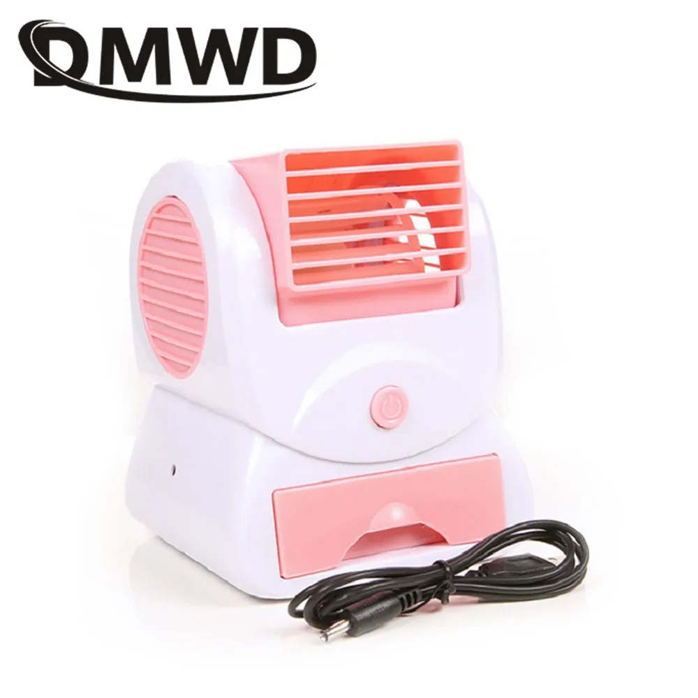 Pink DMWD USB мини-кондиционер охлаждающий вентилятор для общежития Настольный небольшой беспузырчатый кондиционер вентиляторы кондиционер с увлажнителем - Цвет: Pink