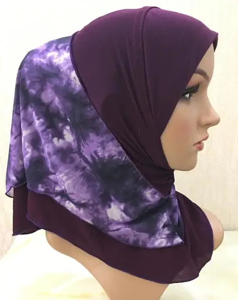 

H1120 beautiful small girl hijab with one more layer,latest small muslim scarf,fast delivery,mixed designs