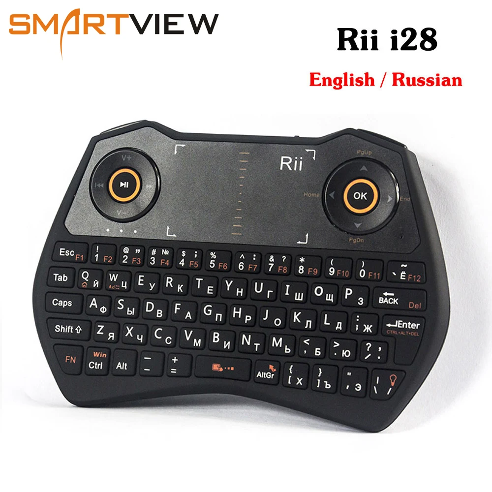 Rii i28 Английский Русский 2 4 ГГц беспроводной Air мышь подсветкой тачпад игровой