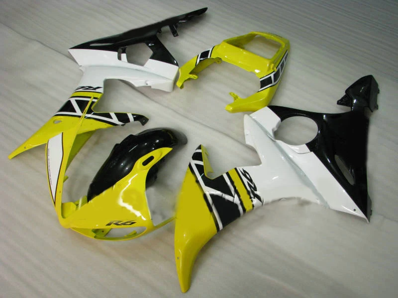 Набор обтекателей для YAMAHA YZFR6 03 04 05 YZF R6 2003 2004 2005 YZF600 ABS Желтый Белый набор + 7