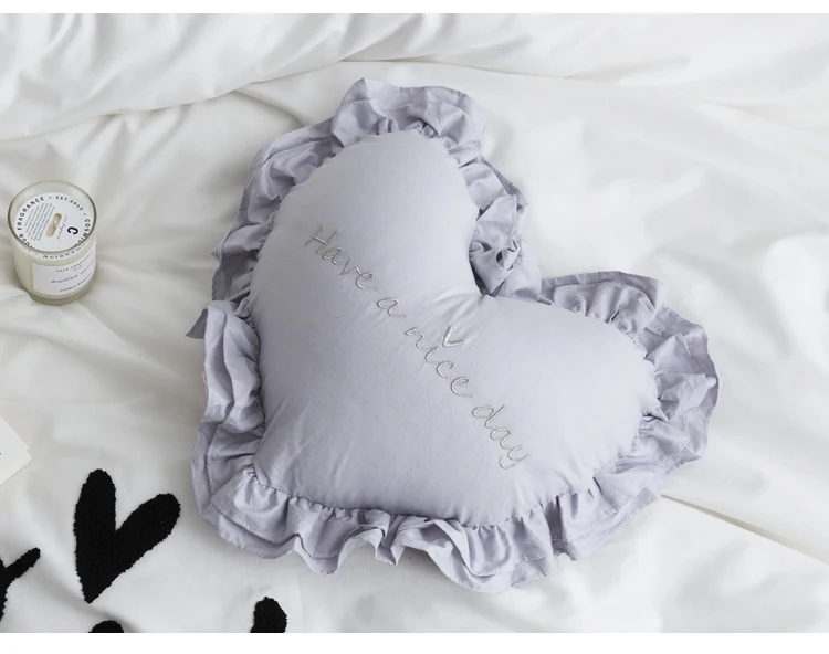 Милая Подушка с вышивкой в виде сердца 40 см 100% хлопок детские подушки детское