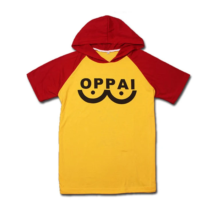 Аниме One Punch Man толстовки с коротким рукавом Saitama Sensei Oppai для мужчин и женщин