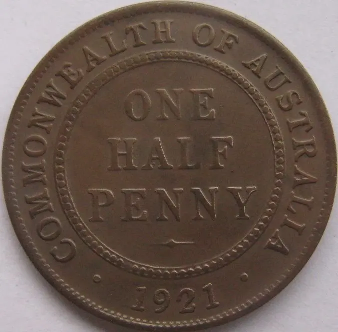Бесплатная доставка оптовая продажа реплика 1921 австралия одна половина пенни