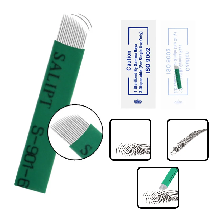 0 20 мм 11 12 14 17 18 U Microblading иглы пластин Игольный Tebori татуаж татуировки Лезвия для