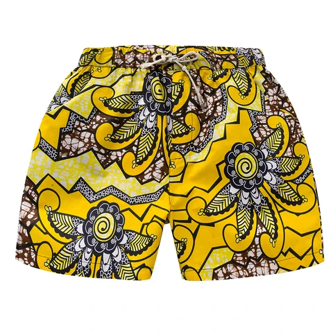 Бесплатная доставка, новинка 2018, летние шорты с геометрическим цветочным узором, хлопковые шорты унисекс с завышенной талией в африканском стиле, женские шорты