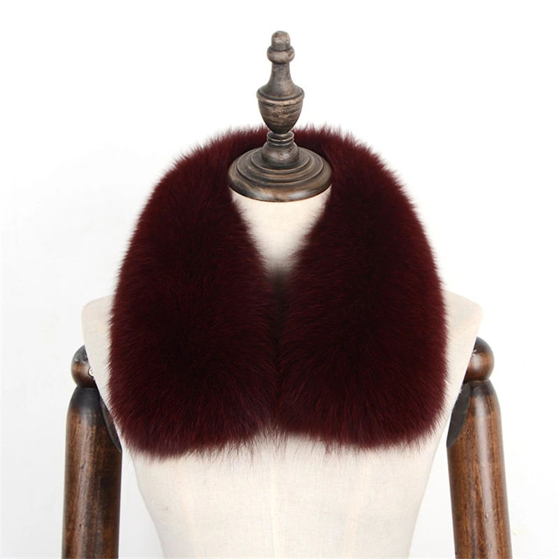Воротники из 100% натурального лисьего меха для женщин пальто однотонные шарфы