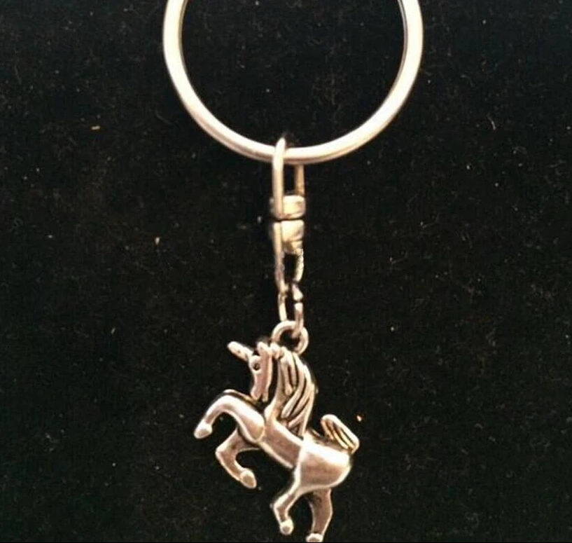 

Knight Horse - Unicorn Keychain-Fashion Jewelry Tibetan Charm Horse Pendant Key Chain Ring Keychain D500