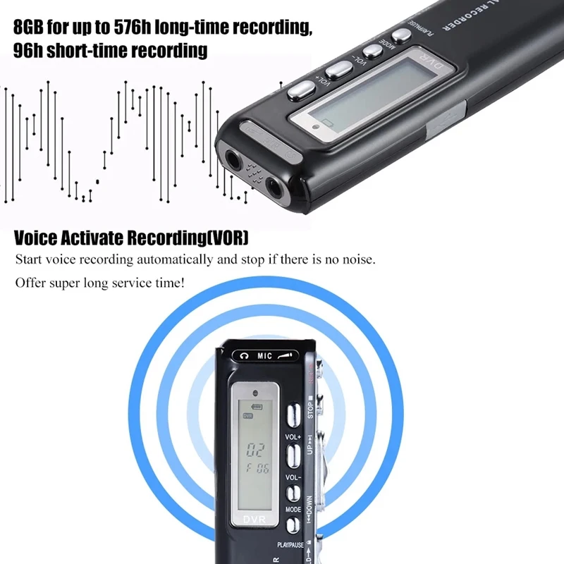 Sk-010 8 Гб цифровой Аудио Диктофон Mp3 музыкальный плеер Голосовая активация Var A-B