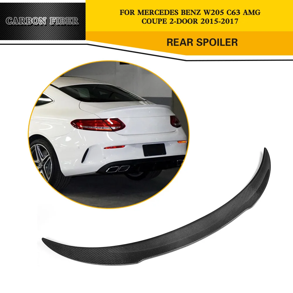 Спойлер для багажника из углеродного волокна Mercedes Benz W205 C63 AMG Coupe 2 дверный 2015 2017|trunk