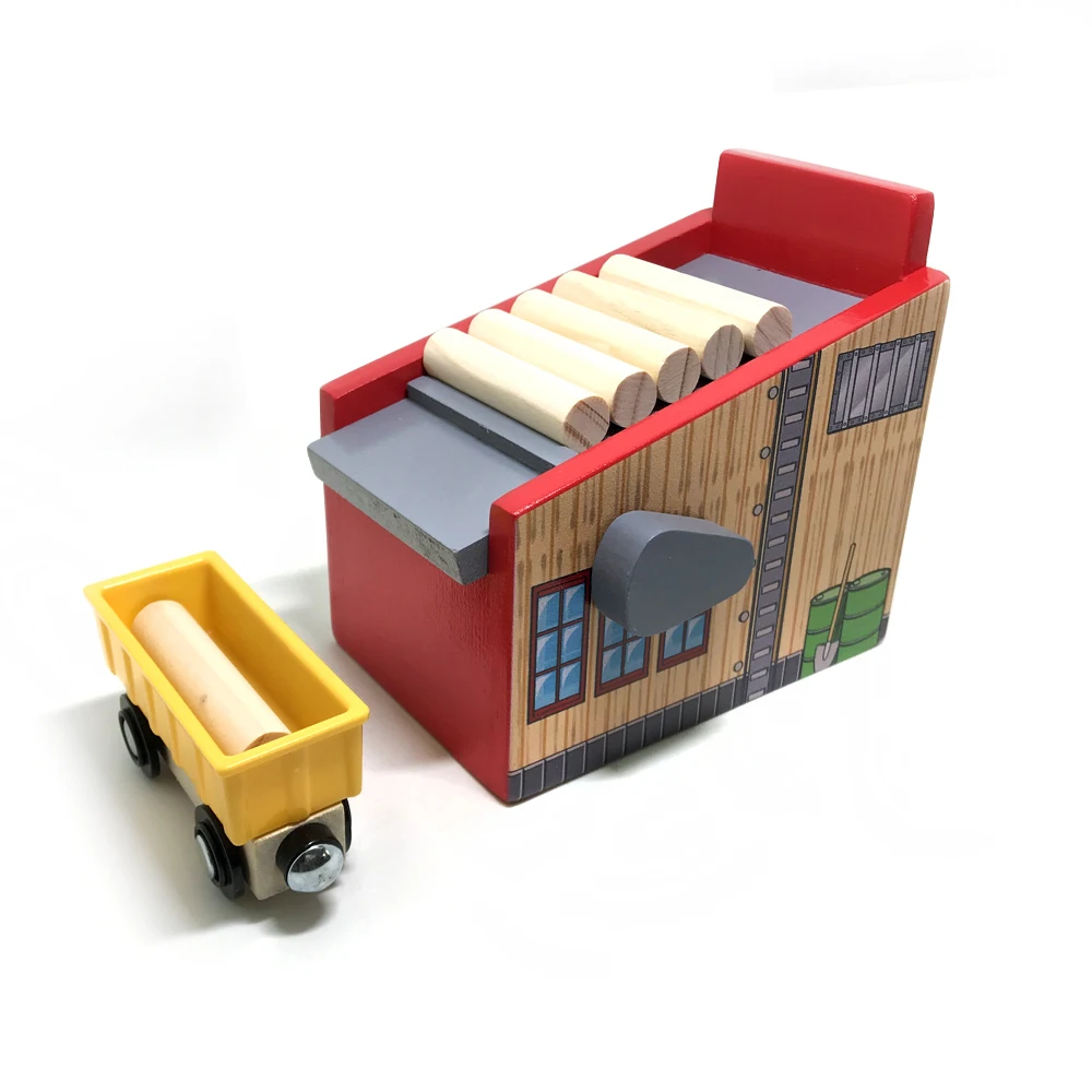 

P1 Wooden train track scene accessories Loading machine Wooden Educational Train Children's Toy Children Multiple Track