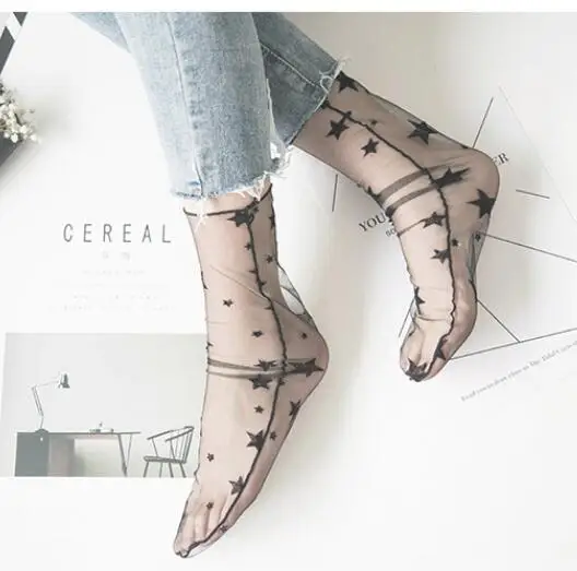 10pairs/lot european and american style woman sheer glass socks female fishnet socks spring summer glass socks