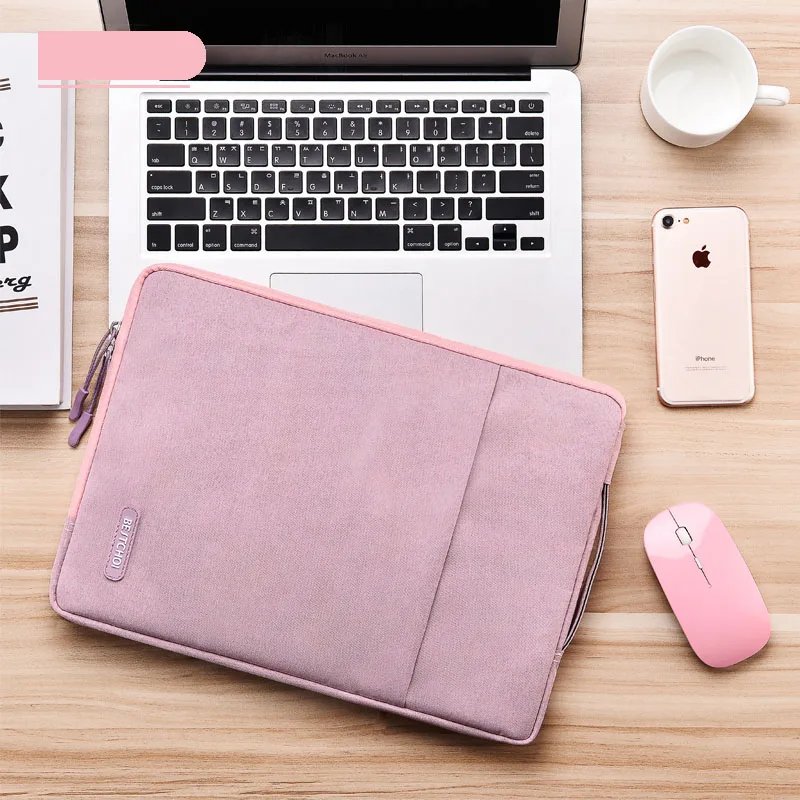 Pink Полиэфирный чехол для ноутбука Macbook Air Pro 13 дюймов 12 13,3 14,1 чехол для ноутбука Xiaomi Dell XPS lenovo hp сумка на молнии - Цвет: Pink