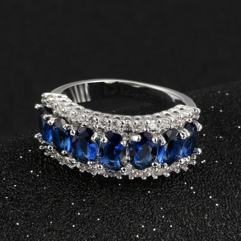 CC Электрический вездеход на ДУ кольца для женщин Cincin Wanita синий камень для невесты, для свадьбы, помолвки кольцо аксессуары Bijoux CC1169 - Цвет основного камня: CC1169a