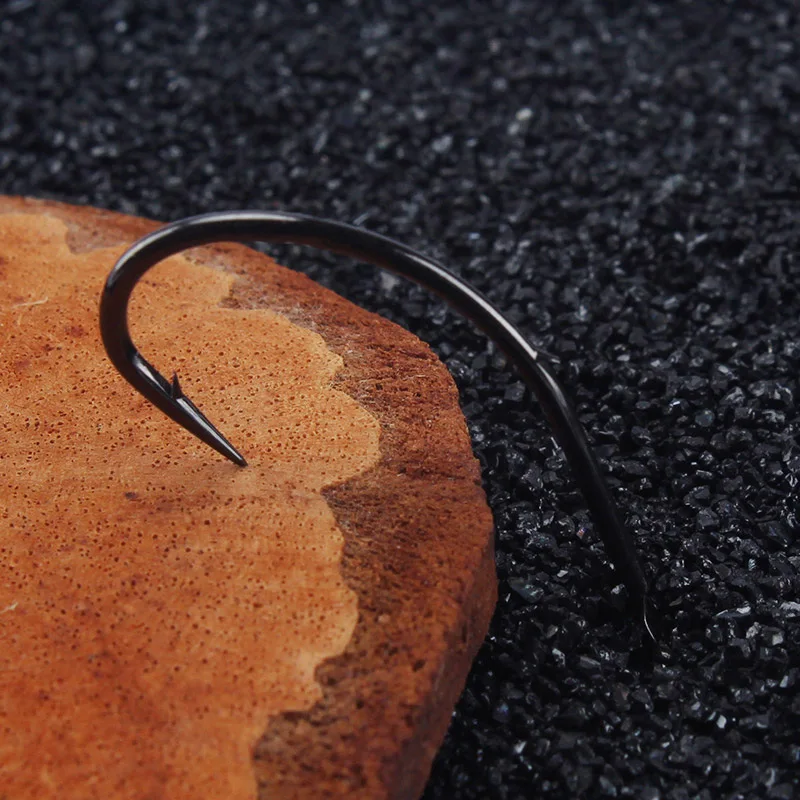 Рыболовные крючки Mustad с бородкой черные рыболовные для ловли карпа задней из