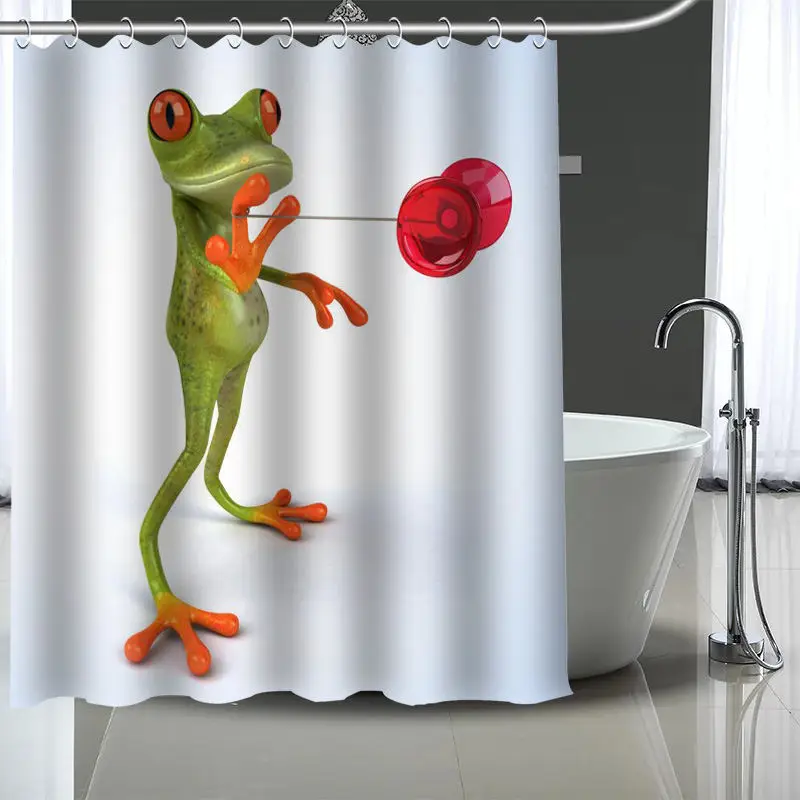 Новая занавеска в виде лягушки на заказ водонепроницаемая для ванной из