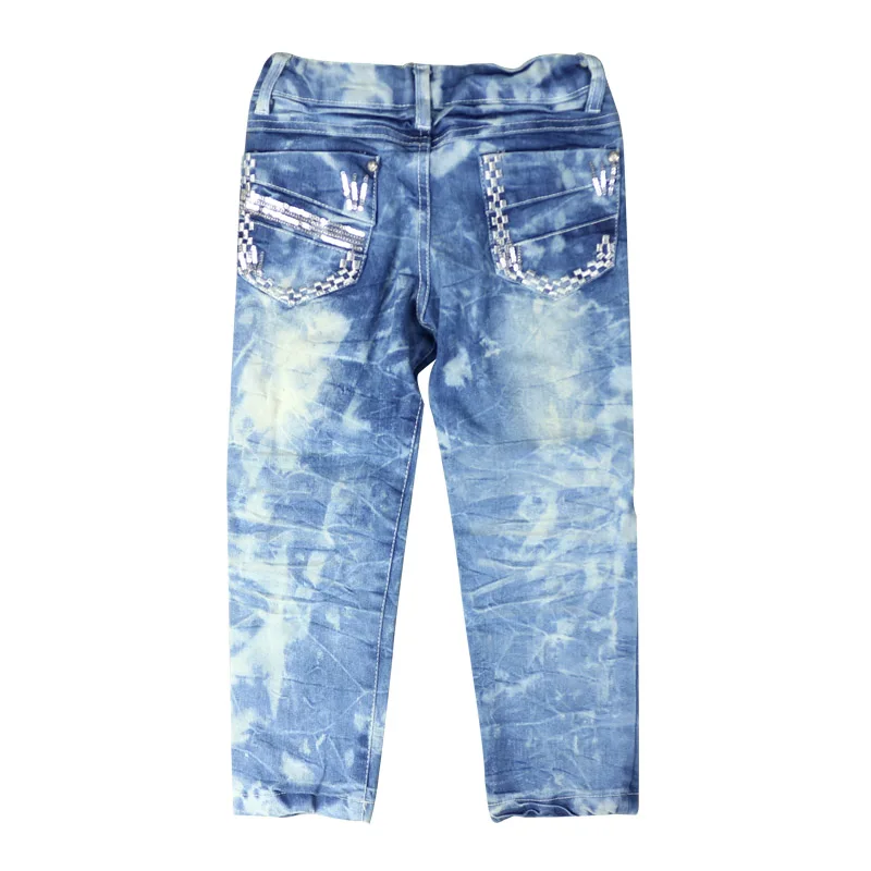 Girls cotton casual simple style regular denim jeans with pockets ezipper fly VOG-8267 | Мать и ребенок