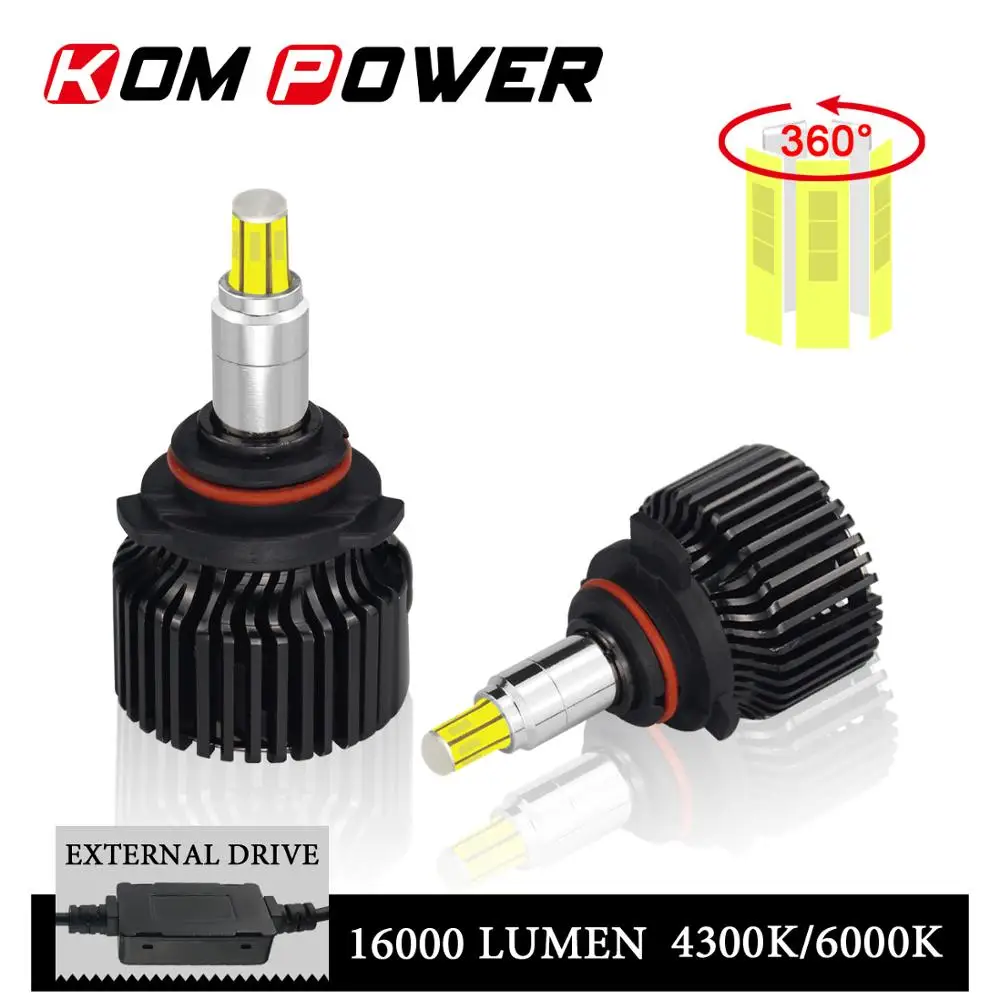 Автомобильные светодиодные фары KOM POWER 3D 360 ° 9006 HB4 4300K 6000K 9005 K 9012 HB3 H1 H11 H7 H8 H9 HIR2