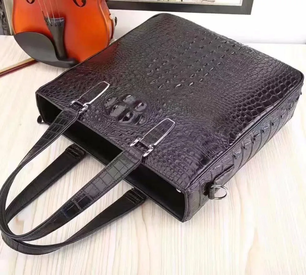 Мужская деловая сумка из 2018 натуральной крокодиловой кожи для молодых мужчин
