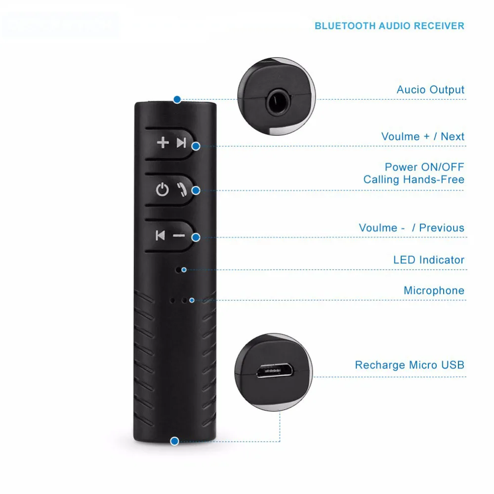 Беспроводной Bluetooth 4 1 музыкальный приемник ключ A2DP HFP1.6 перезаряжаемый аудио