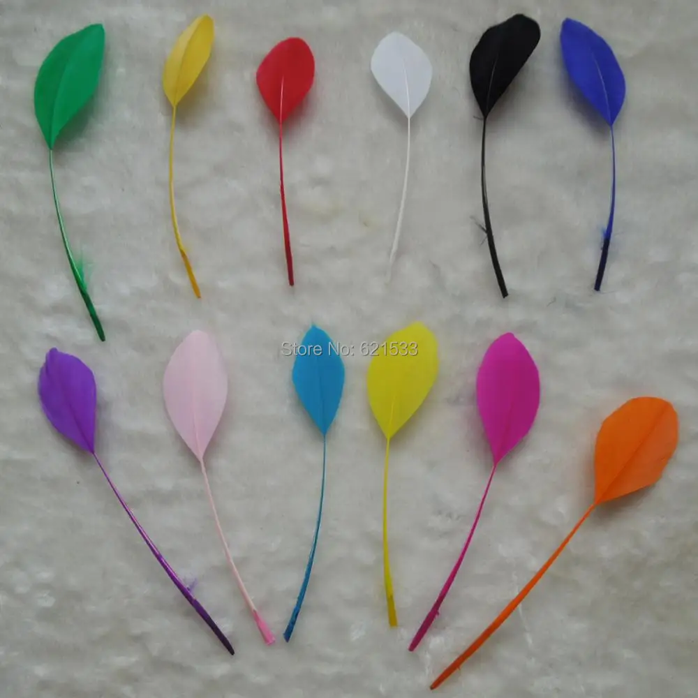 

100Pcs/Lot!13-20CM Stripped Multicolor Goose Satinettes Feathers for feather fascinators,bridal hair accessories,headbands