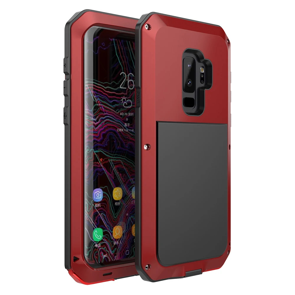 Classic Luxury Glossy Metal Armor Heavy Duty Protection For Samsung S9Plus for Military Shockproof Case |