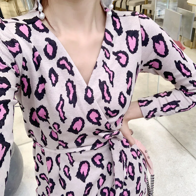 Moda feminina дизайнерское Брендовое весенне-осеннее корейское модное леопардовая