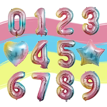 40 ''градиент радуга количество воздушных шаров звезда с принтом сердце любовь