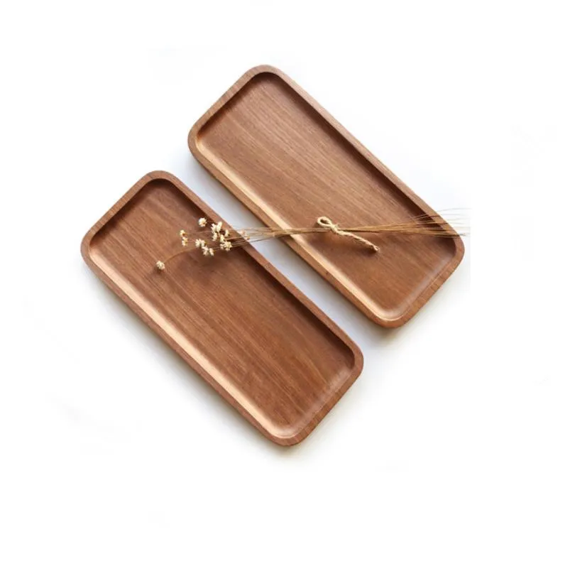 Круглая поднос для чая овальной формы из ореховой древесины|Блюдца и тарелки| |