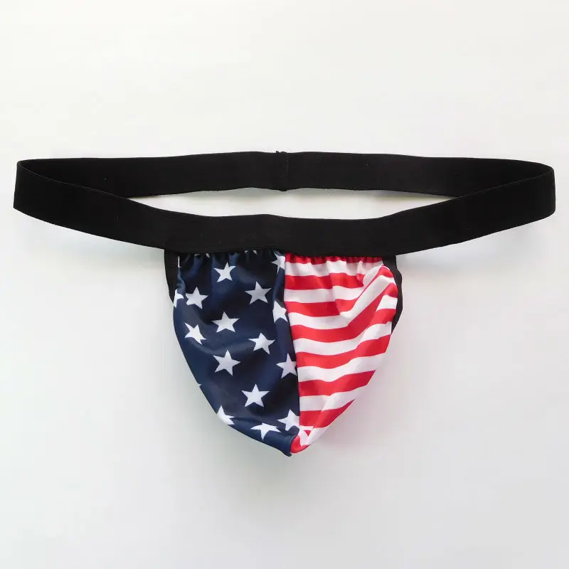 

G3004 Mens String Pouch Thong Backless Pouch Stars and Stripes Flag