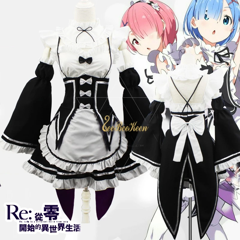 

Re:Life In A Different World From Zero Cosplay Dress For Girls Cosplay Costume Ram Rem Anime Role Playing Women's Maid Cosplay