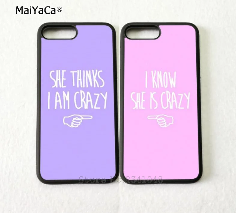 Розовый i am crazy BFF лучшие друзья пара силиконовых мягких чехлов для телефона iPhone 5s