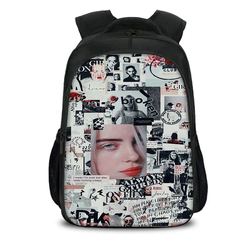16 дюймов школьные ранцы для мальчиков и девочек рюкзаки Billie Eilish рюкзак для ноутбука подростковый рюкзак для путешествий сумка Bolsa Escolar - Цвет: 21
