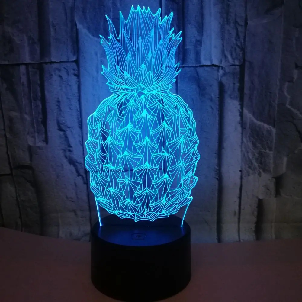 

Manufacturers Wholesale Direct Sales Pineapple 3d Lights Pineapple Creative Vision Lights Colorful 3d Night Lights