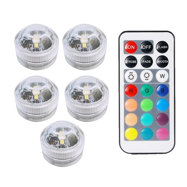 5 lamp 1 controller Xsky RGB погружной светодиодный подводный светильник, водонепроницаемый светильник для бассейна, светильник s для вазы, свадебная Праздничная декоративная лампа - Испускаемый цвет: 5 lamp 1 controller