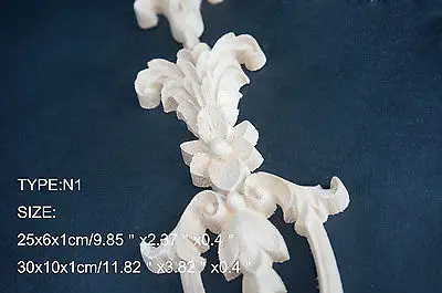 1 -25x6x1 см Дерево резной длинный Onlay аппликация Неокрашенная рамка дверь наклейка