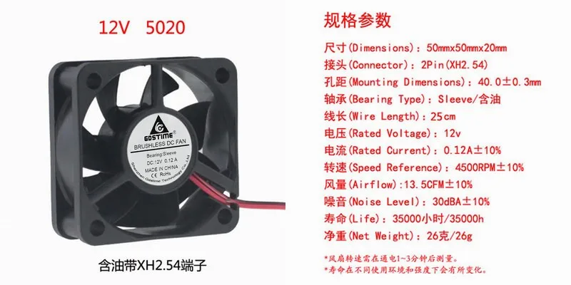 Новый DC 12 В в см 5 50x50x20 Бесщеточный вентилятор охлаждения прямые продажи с фабрики