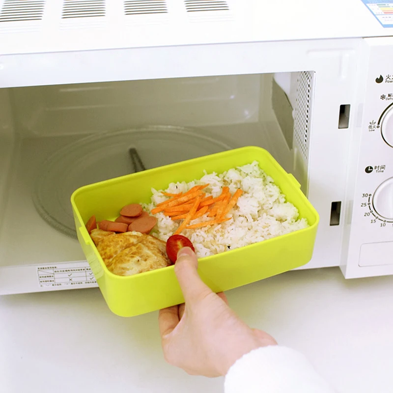ONEUP здоровый материал Ланч-бокс многослойный микроволновый нагрев Bento коробки Высокая емкость контейнер для хранения еды Ланчбокс столовые приборы