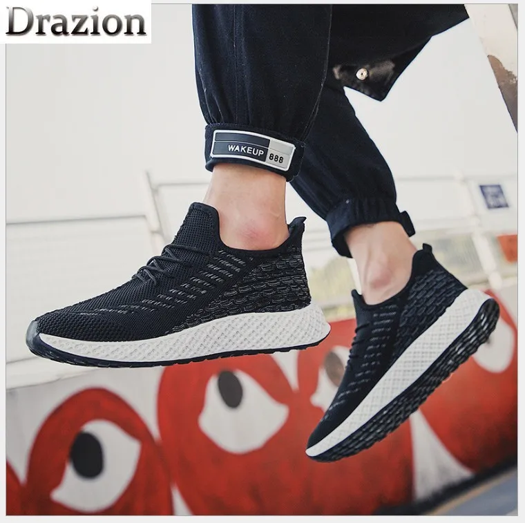 Summer new breathable flying woven sneakers men's tide mesh running casual low help | Обувь
