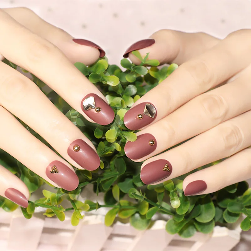 Миндальные ногти инкрустированные вентилятор дрель короткий размер Diy Искусство