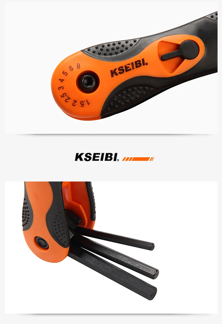 KSEIBI 8 шт. складной шестигранный ключ набор SAE метрический и Torx(звезда) Аллен ручной инструмент набор выберите размер