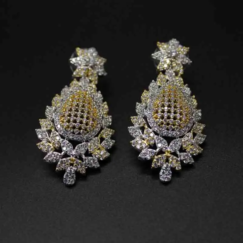 Dazz Exquisite Big Dangle Earrings Hollow Out Flowers Pineapple Yellow Jewelry Wedding Banquet Women Bride Accessories Gift 2019 | Украшения