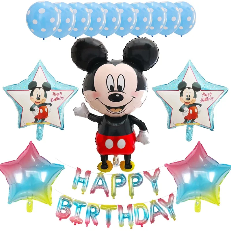 28 шт. воздушные шары в форме мыши Микки Минни для дня рождения украшения Детские