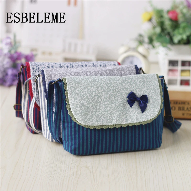 2019 модная женская Ультралегкая хлопковая тканевая сумка в красную полоску с