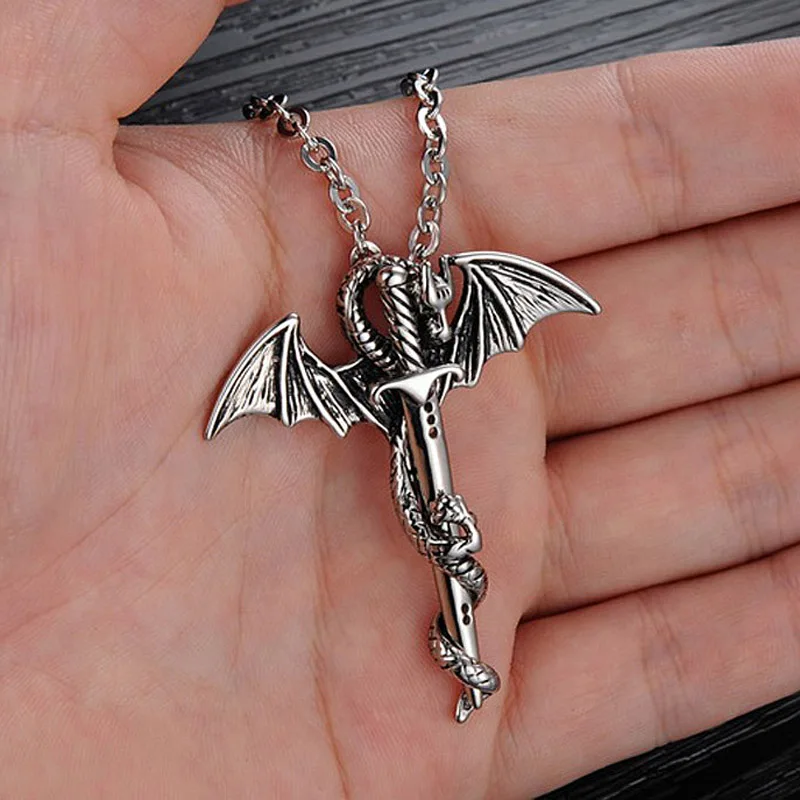 Ожерелье Dragon Save мужское винтажное из нержавеющей стали модные аксессуары