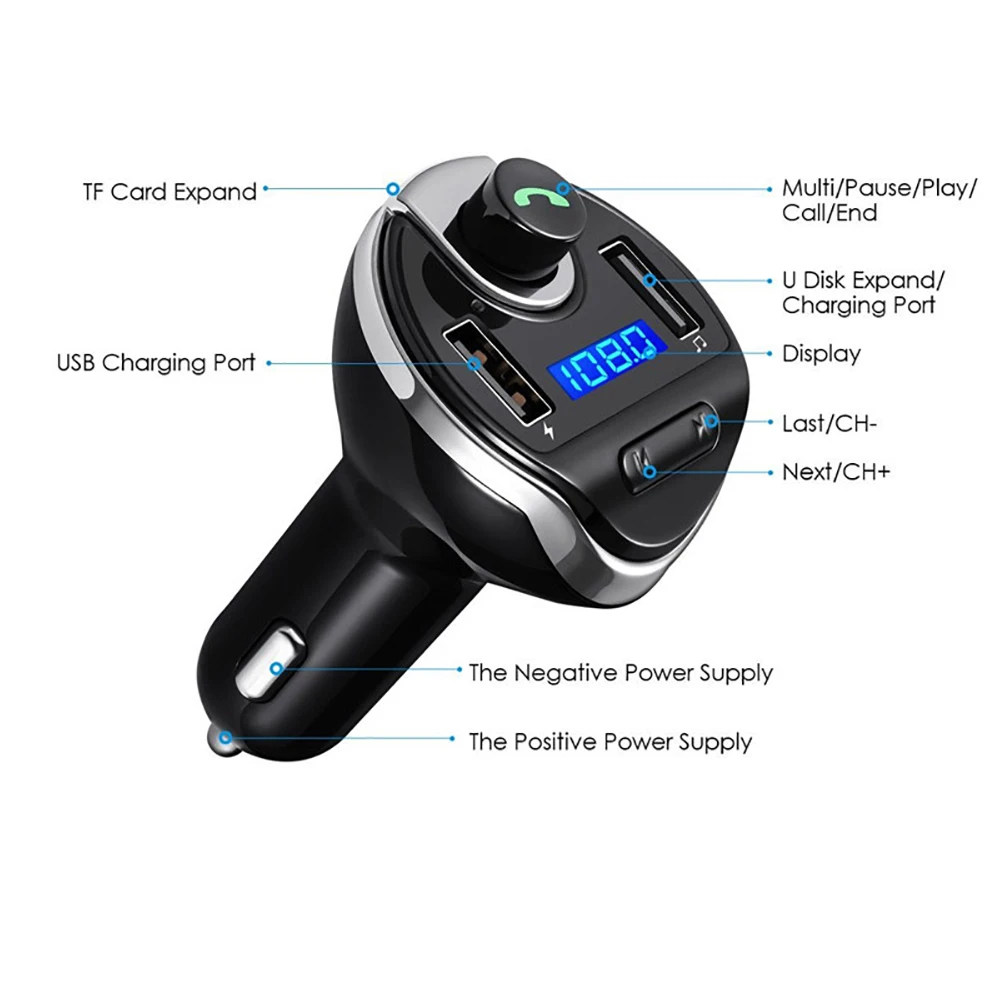 Двойной USB зарядное устройство Bluetooth беспроводной Автомобильный mp3 плеер Hands Free Комплект FM модулятор TF карта музыкальный аудио приемник передатчик