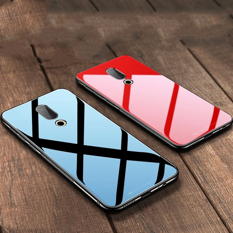 Чехол из закаленного стекла для Meizu 16 s задняя крышка телефона силиконовая рамка