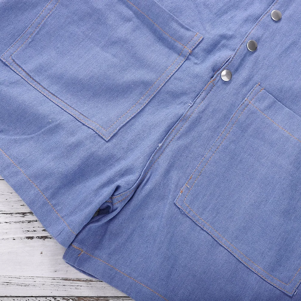 Сексуальный комбинезон для женщин s ковбойский карман праздничные Короткие