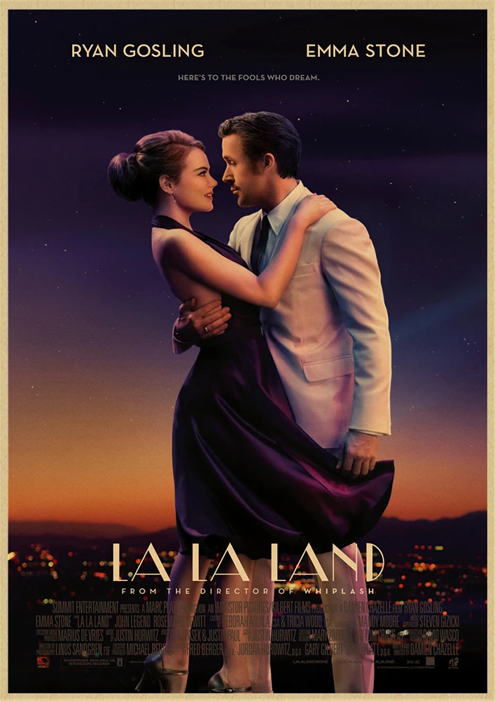 LA LAND фильм плакат из крафт-бумаги плакаты настенные наклейки домашний декор домашний художественный бренд - Цвет: Оранжевый