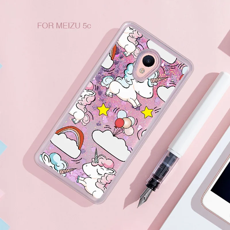 Astubia Роскошные Единорог Жидкий чехол для Meizu M5C крышка Силиконовый M5s M6 Примечание